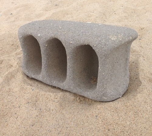 yungvenuz:zafojones:This cinder block was tumbled around by the waves on a beach for a while, but no