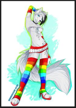 darkalphawolves16:  furrymatrix:  Wow. So colourful! :D -Hills  she so cute 