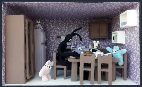 room #1 - bunny/kitchen• • •cenário #1 - coelho/cozinha