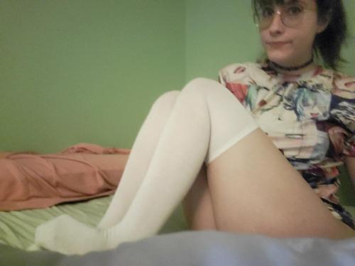 White socks, white thighs