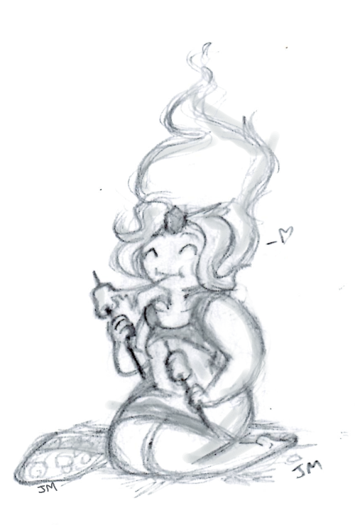 jacmirie:  doodle-a-day #11: a walking campfire