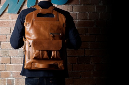 Hard Graft’s modular 2unfold tanned leather laptop tablet bag.(via Hard Graft’s modular 