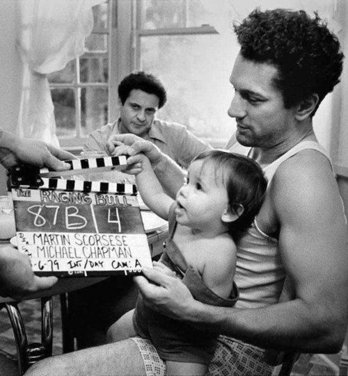 Robert De Niro and Joe Pesci at the set of the ‘Raging Bull’ (1980) Nudes & Noises  