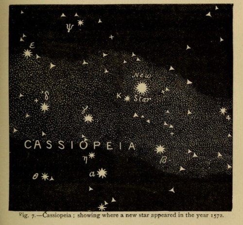 nemfrog:Fig. 7. Cassiopeia, showing where a new star appeared in the year 1572. Flowers of the sky. 