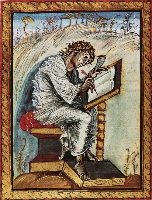 Saint Matthew, folio 18 verso of the Ebbo Gospels (Gospel Book of Archbishop Ebbo of Reims), Hauntvi