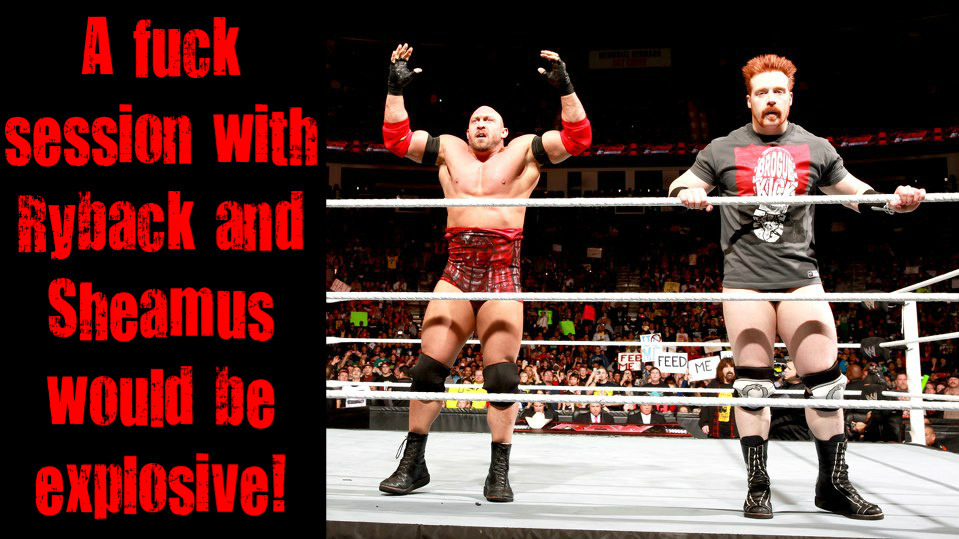 wrestlingssexconfessions:  A fuck session with Ryback and Sheamus would be explosive!