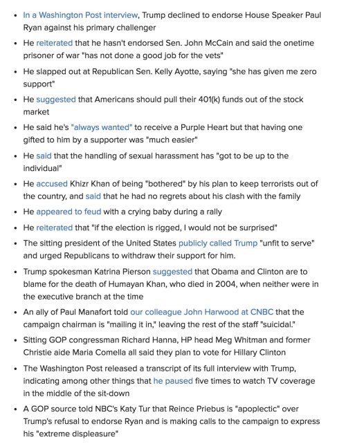 stand-up-gifs: nbcnightlynews: List of controversial moments surrounding Trump and his campaign in t