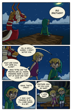 kianaart:  wind waker comic i’ve been working on for the past week. takes place just a few hours after the fight with ganondorf, the night before link sails away on a new journey.   