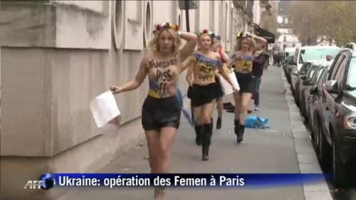 What do we make of this? Femen equate every form of sexwork with slavery and fascism, and what they do is pretty much sexwork - they are recruited by a political model agency for their looks and have paid public appearances where they are fotographed