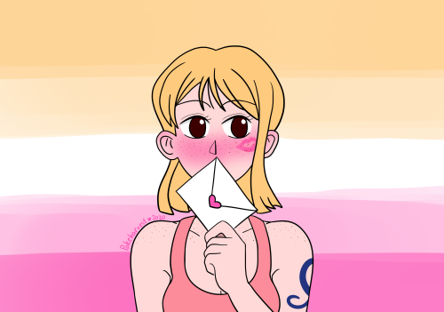 pokeharvest: Pinktober by @sergle Day 4! Nami’s looking a little shy here ;)((click for better