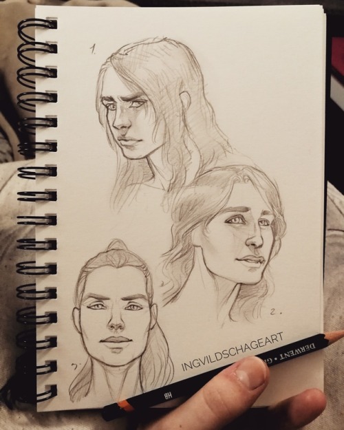 24.10.2017 Here&rsquo;s just a quick few sketch portraits of my novel protagonist Saga, and her 