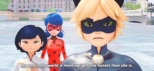 chat noir not hesitating to defend his future mother-in-law sabine cheng