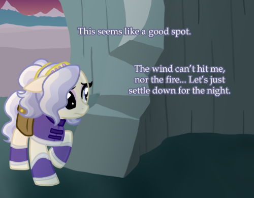 ask-opalescent-pearl:Good thing crystal ponies have dense winter coats.  It’ll keep me warm until I set up that fire…  Now, to find some tinder and kindle…  o: Careful in there!