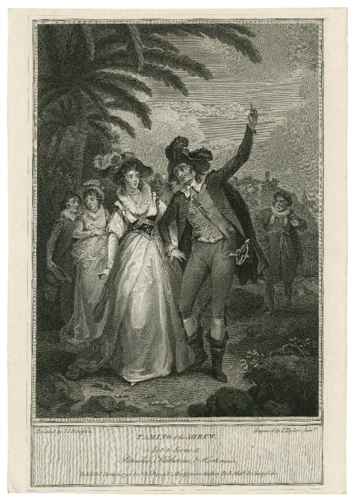 Taming of the Shrew. Act 4, Scene 5. Petruchio, Katherine &amp; Hortensio. Engraving by Isaac Taylor