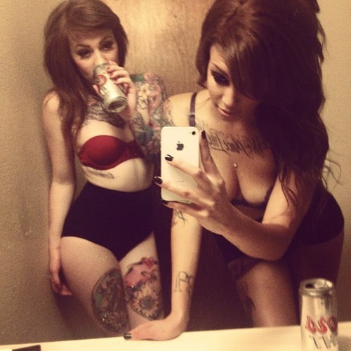 You want to drink beer in the ladies room with your friend? And you took most of your clothes off? OK.