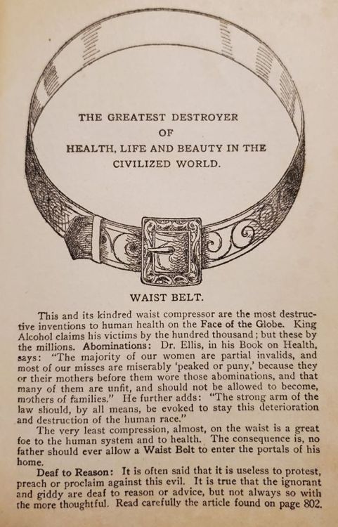 Waist Belts! Wear them at your own peril!
The greatest destroyer of health, life, and beauty in the civilized world!