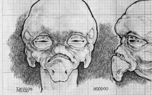 talesfromweirdland:Alien designs by Rick Baker (sculptures) and Ron Cobb (drawings) for the unmade S