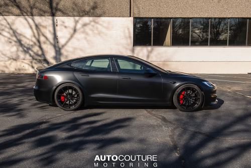 Crash diet. The team at Autocouture Motoring put DME Tuning’s Tesla Model S Plaid on a very ef