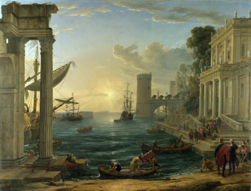 Seaport with the Embarkation of the Queen of Sheba, Claude Lorrain, 1648
