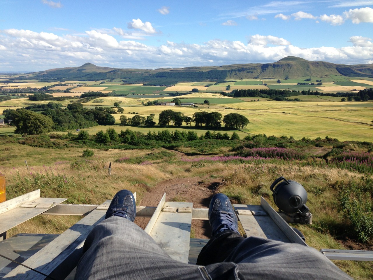 Scottish country side in land rover defender