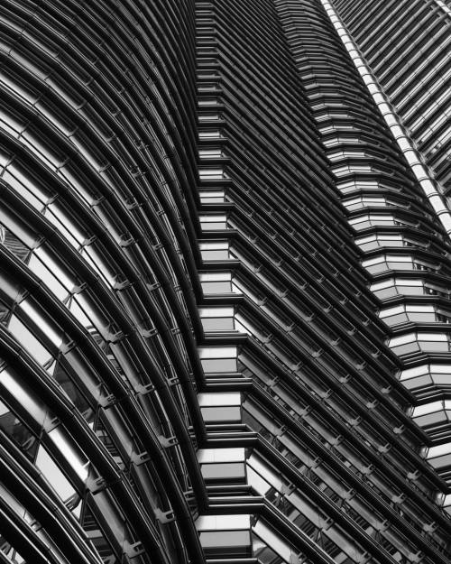 A Close Up Of The Petronas Towers In Kuala Lumpur, Malaysia. Designed In The Post Modern Architectural
