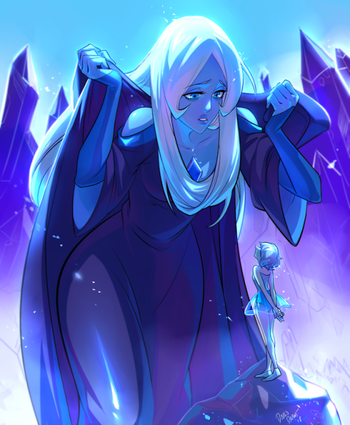 dataglitch:  Blue lady!The painting process didn’t record well, so this is the best I can show the process. Click on the gif for better resolution!  YOUTUBE / TWITTER / INSTAGRAM   