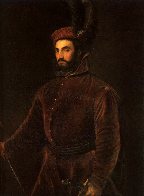 artist-titian:  Portrait of Ippolito de Medici in a Hungarian Costume, 1533, Titian Medium: oil,canvas 