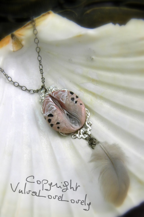 Mourning Dove by VulvaLoveLovelyThis sculpted Vulva pendant was done in honor of victims of FGM. The