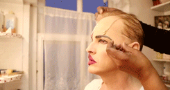 cinema-phantom:  Getting into make-up as The Phantom 