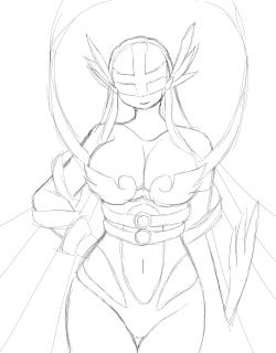 aaronssbb:  Quick angel woman sketch.   ;9