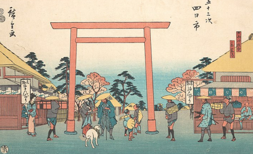 holespoles:  “I want to go to pilgrimage to Ise Shrine. But I have a job and my body is weak. That’s it! Let’s have the dog go instead!“There was actually such an unreasonable story in the Edo period. Doggy, who wrapped a rope around his neck