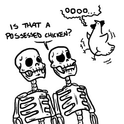 moosifer-unleashed: k-lionheart:  jojoflynn: run while you can before it’s too late  That skull grew eyes out of sheer disdain   The best Skelepun. 