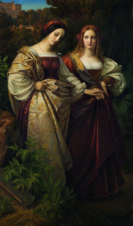 Torquato Tasso and the Two Leonores aka Eleonore d’Este and Eleonore San Vitale (1839) by Carl Ferdi