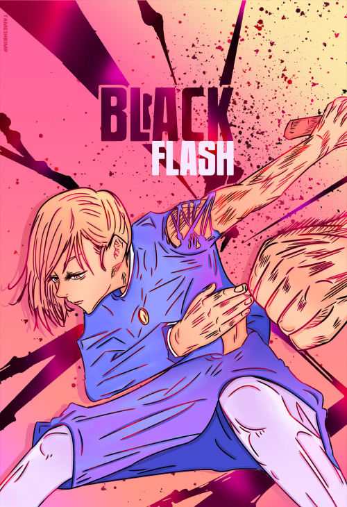 BLACK FLASH!​Combined art styles with the amazing one-cherry! View her full Yuuji coloring on her bl