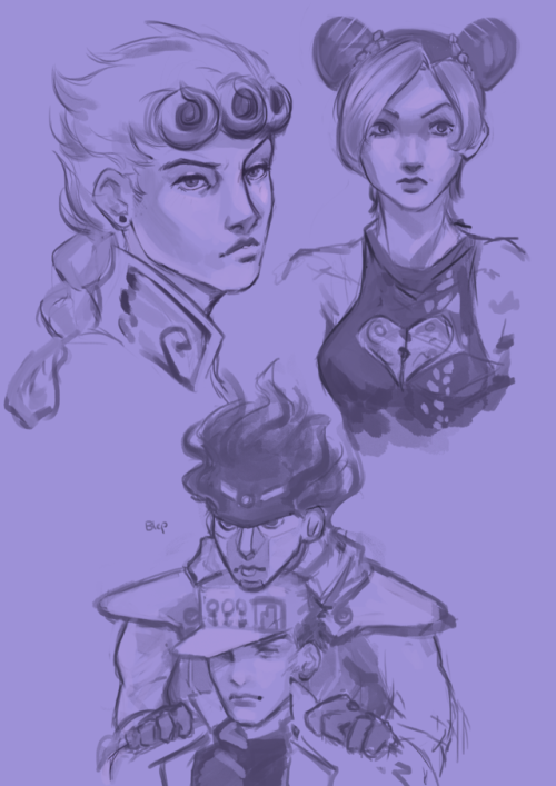 JoJo sketches featuring me philosophying about Giorno’s hair