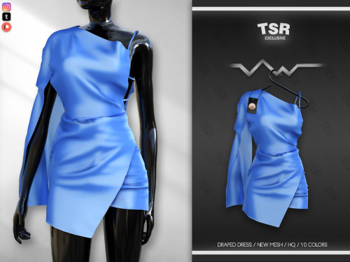 DRAPED DRESS BD64710 ColorsAdult-Elder-Teen-Young AdultFor FemaleCompatible with HQ mod--New Mesh-Al