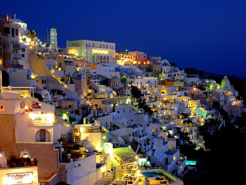 Blue hour in Thira, Santorini by Frans.Sellies on Flickr.
