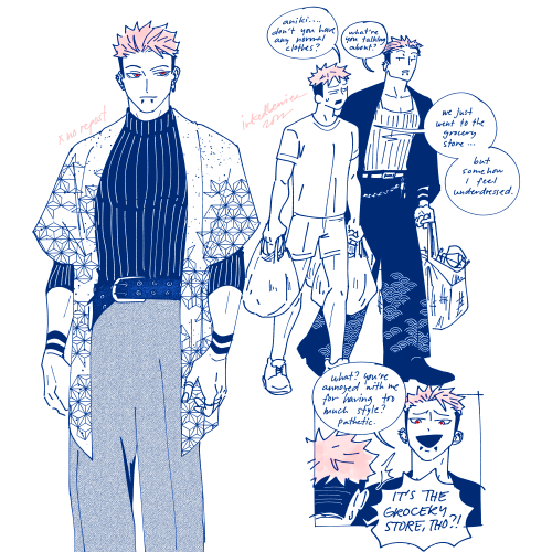 inkedberries:
“jjk student sukuna au
“i am on the what they call modern samurai fashion for sukuna’s fits train
” ”