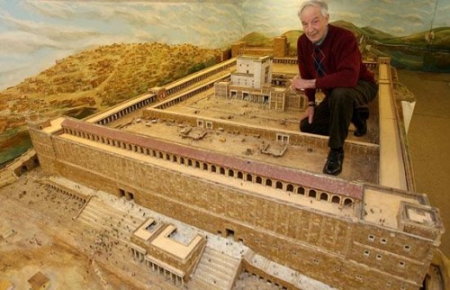 A scale model of Herod’s Temple, built over 30 years by Alec Gerrard, a retired farmer from Norfolk,
