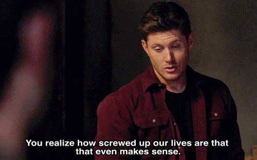 crossroadscastiel:  persephoneshadow:  crossroadscastiel:  So I’m pretty sure the person Dean is talking to here is Cas. It can’t be Sam as even with his new short haircut that much of his ear and neck wouldn’t be visible from this angle, and I