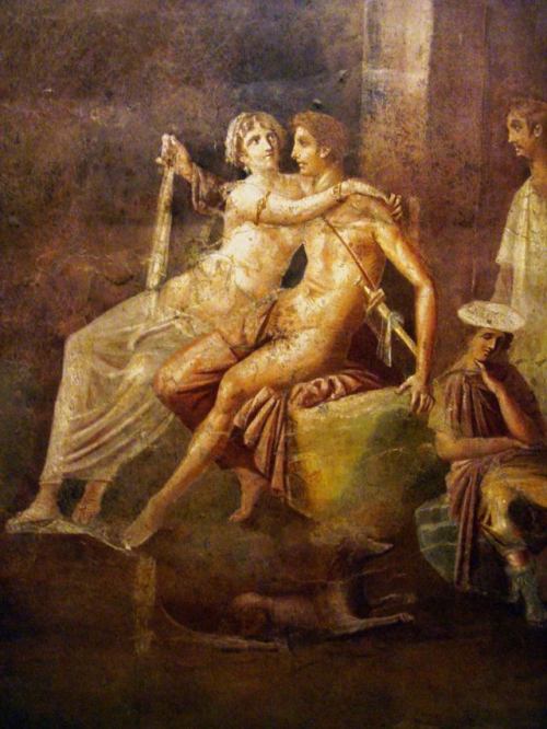 Dido and Aeneas (sometimes identified as Venus and Mars).  Fresco in the Third Style from the House 