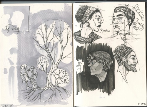 I went to a convention in Gothenburg and drew some sketches and drawing and stuff. Mostly of trees, 