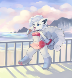 wouhlven:lunarisdraws:Alola Vulpix for FamishedDragon