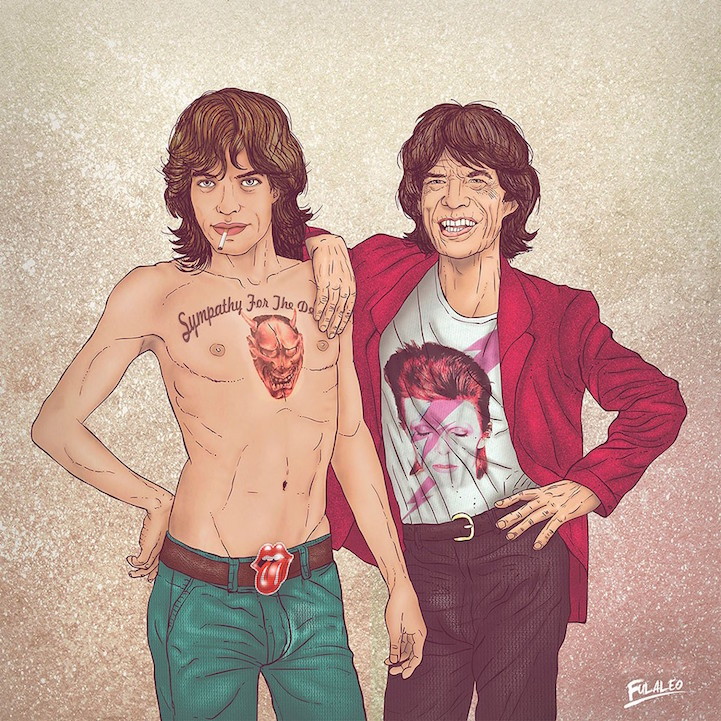 mymodernmet:  Past and Present Versions of Iconic Figures in Side-by-Side Illustrations