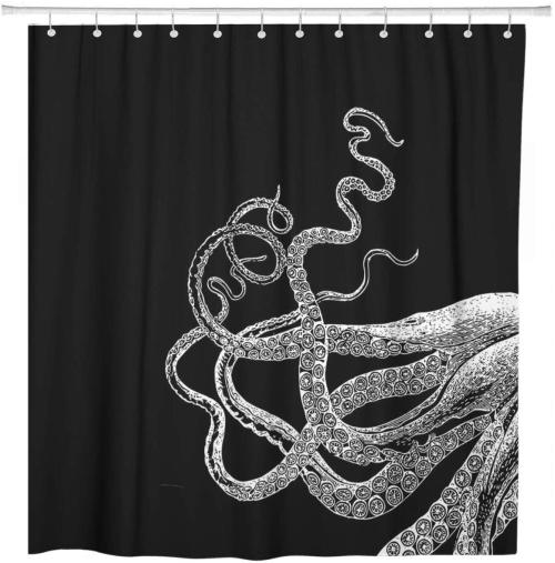 Vintage Kraken Shower Curtain - get it here☠️ Best Blog for dark fashion and lifestyle ☠️ 