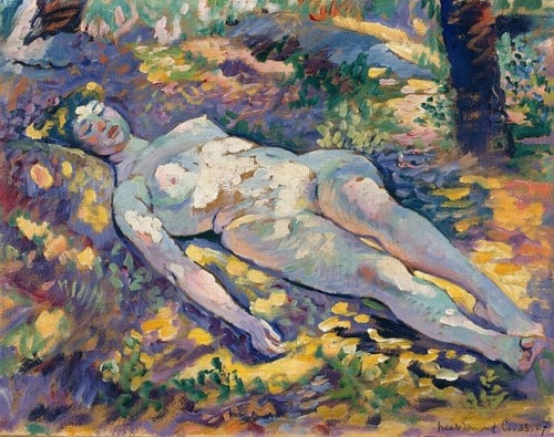 Henri-Edmond Cross, Dormeuse Nue Dans la Clairière, 1907