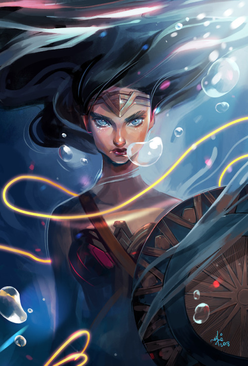 sillyjellieart: A little wip video of my Wonder Woman piece from a few months ago.