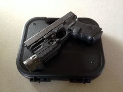 gunrunnerhell:  Glock 20 My personal Glock in 10mm Auto. I did buy two minor pieces to change it up a little. The first one has a functional purpose; it’s a RYG Extended Slide Lock Lever. It has a tapered profile instead of just extending both sides