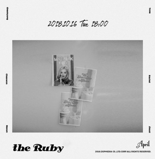 [#APRIL]#the_Ruby2018.10.16 6th Mini Album ‘the Ruby’Coming up Poster#윤채경 #김채원 #이나은#양예나 