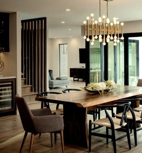 San Diego Contemporary Dining RoomKitchen/dining Room Combo - Large Contemporary Light Wood Floor Kitchen/dining